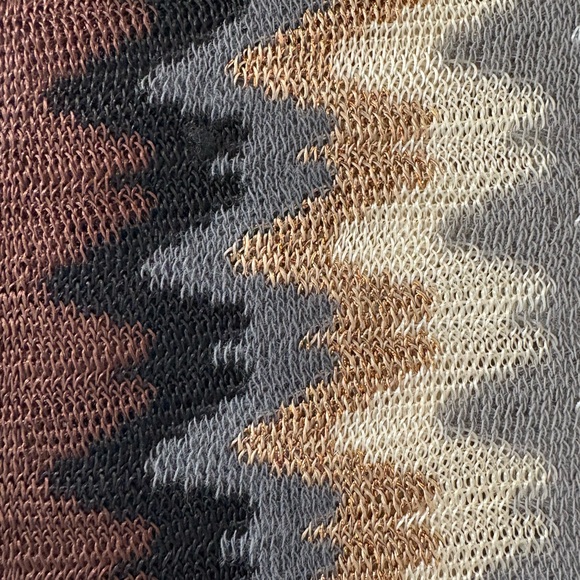Missoni Zigzag Patterned Scarf - Brown, Cream, Gold & Black